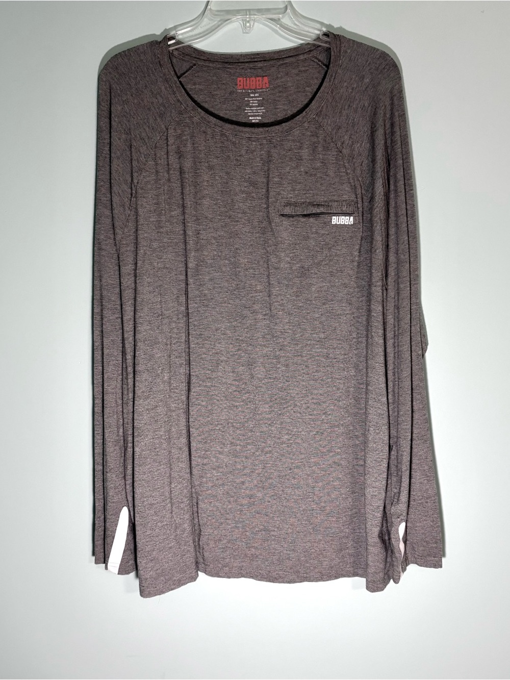 BUBBA fishing Bahura Bamboo Long Sleeve Shirt Gray Size-XXL